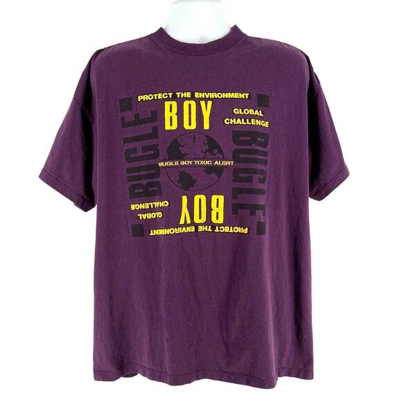 90s Bugle Boy Protect the Environment Global Challenge Tshirt 1990s vintage - Picture 1 of 6